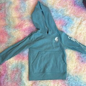Teal carhartt hoodie size 6. No flaws. Like new